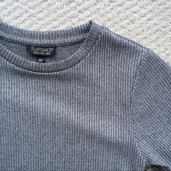Topshop - Ribbed Crewneck Bodycon T-Shirt Dress - Picture 2 of 4
